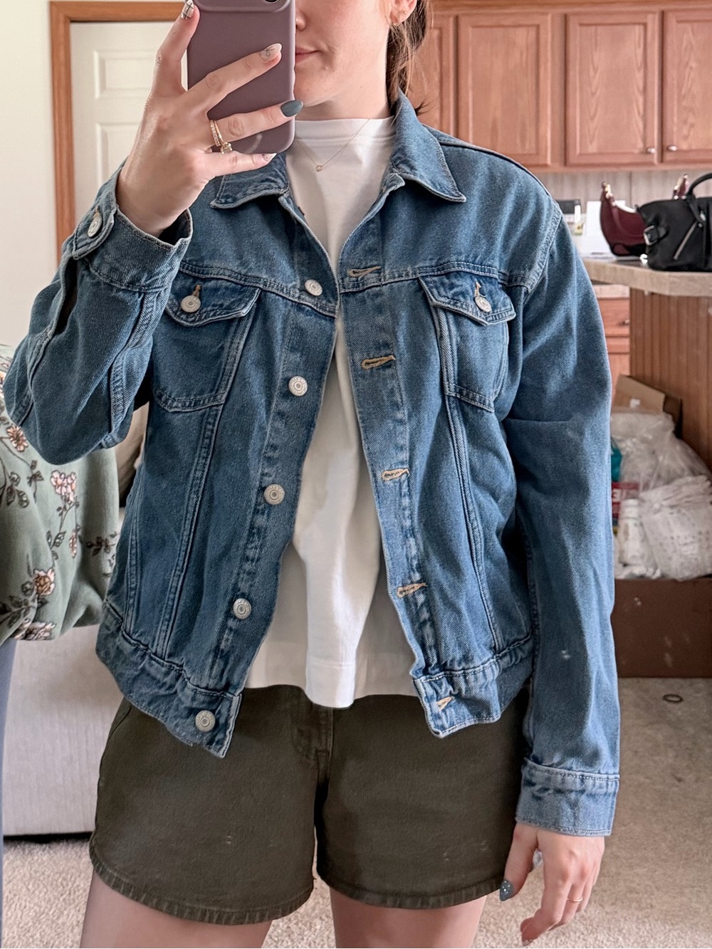 Old Navy Blue Denim Trucker Jacket - Women's Classic Fit